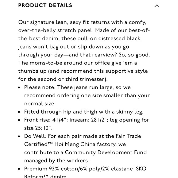 Madewell Maternity Skinny Jeans Over-the-Belly Distressed Black Denim - Picture 5 of 10